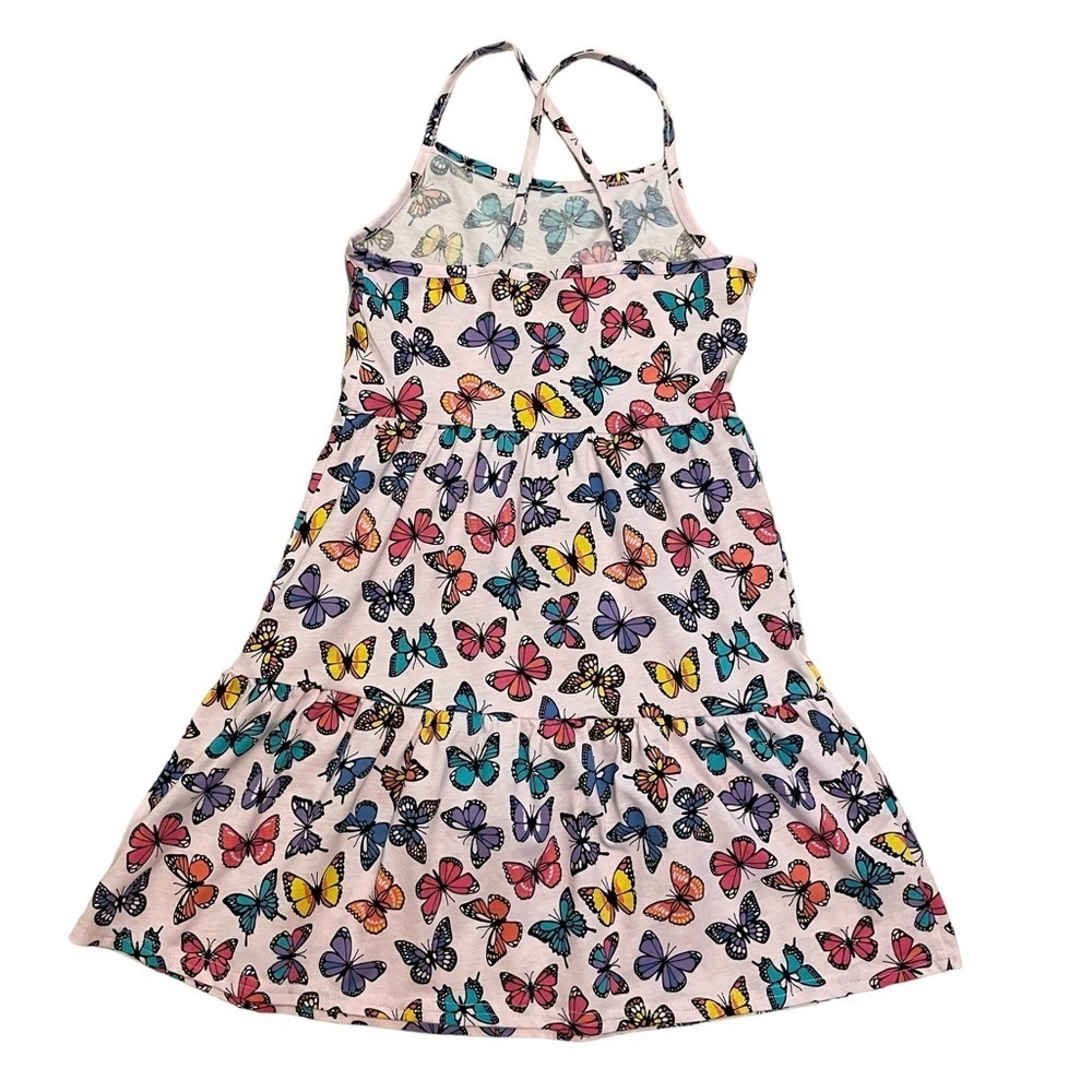 The Children’s Place Light Pink Multi Color Butterflies Tiered Dress Size M - Picture 2 of 8